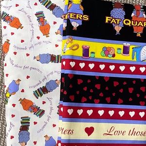 1+1= 2 YDS Fabric Love Those Fat Quarters Scattered Ladies & Borders Becky & Me